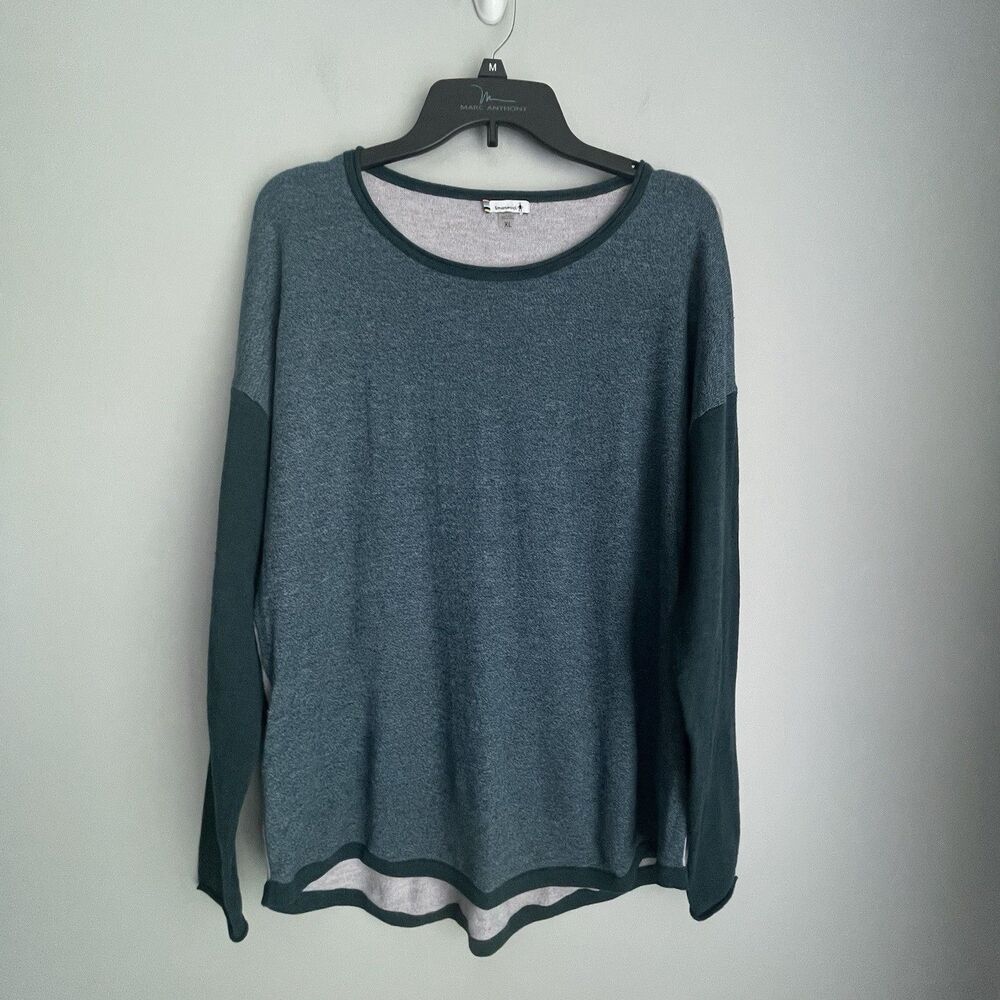 Smartwool Women's XL Color Block Long Sleeve Shirt Lightweight Sweater Outdoor